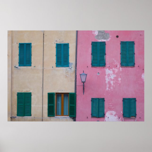 BLACK OUTDOOR SCONCE ON PINK PAINTED WALL POSTER (Front)