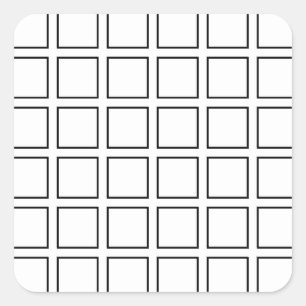 Black Outlined Squares Square Sticker