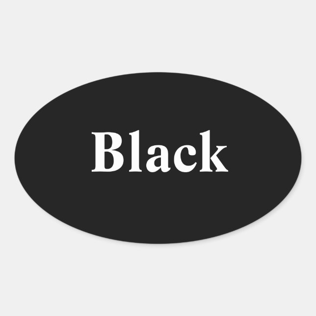 Black Oval Sticker (Front)