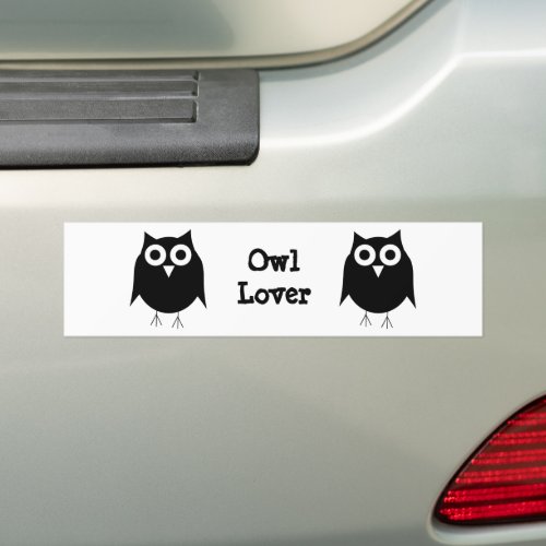 Black Owl Bumper Sticker