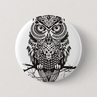 Black Owl Button