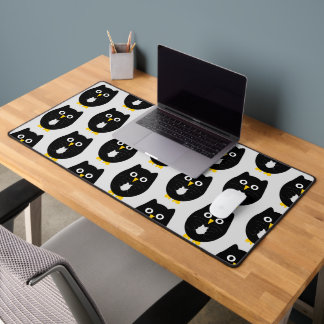 Black Owl Design Desk Mat