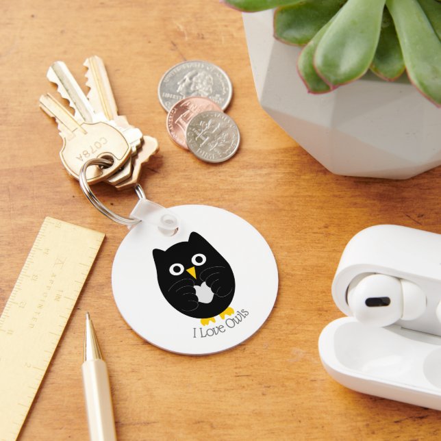 Black Owl Design Keychain (Desk)