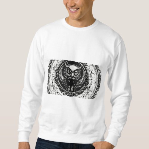 Black Owl Divine Symbol T_Shirt Embrace Wisdom Sweatshirt