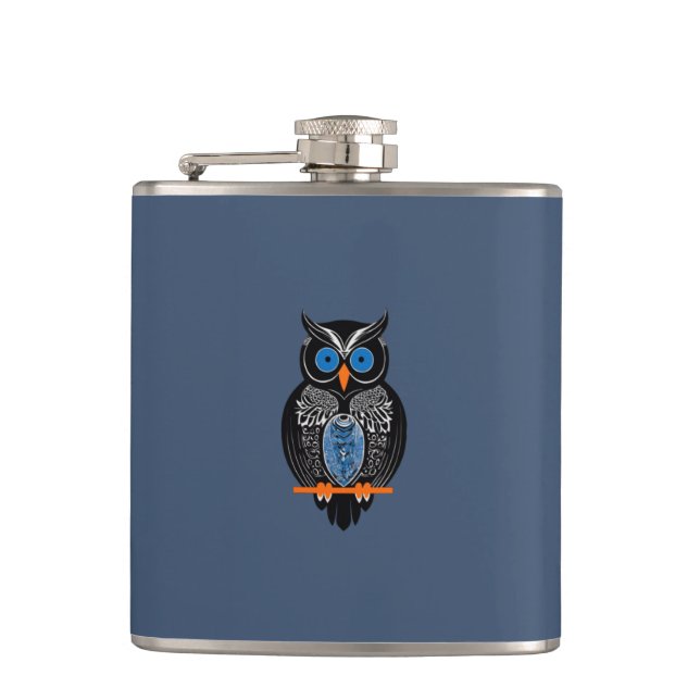 Black Owl Flask (Front)