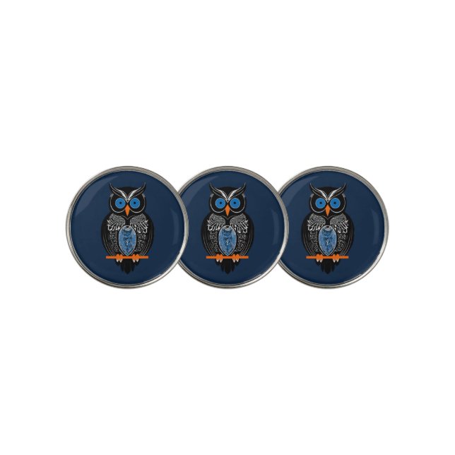 Black Owl Golf Ball Marker (3 Up)