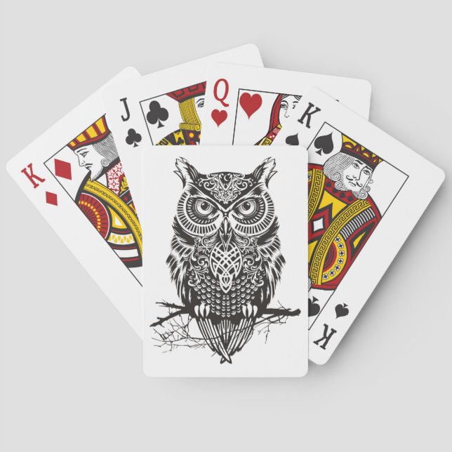 Black Owl Poker Cards (Back)