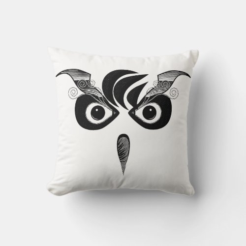 Black Owl Throw Pillow