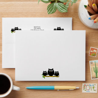 Black Owls Design Envelope