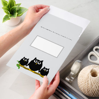 Black Owls Design Envelope Mailers
