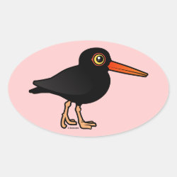 Black Oystercatcher Oval Sticker