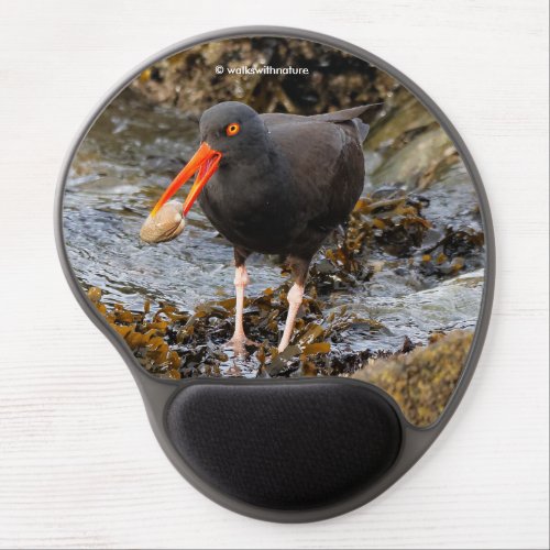 Black Oystercatcher Shorebird Fishing at the Beach Gel Mouse Pad