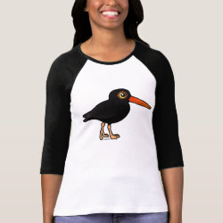 Black Oystercatcher Ladies Raglan Fitted T-Shirt