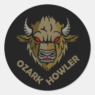 Black Ozark Howler Classic Round Sticker