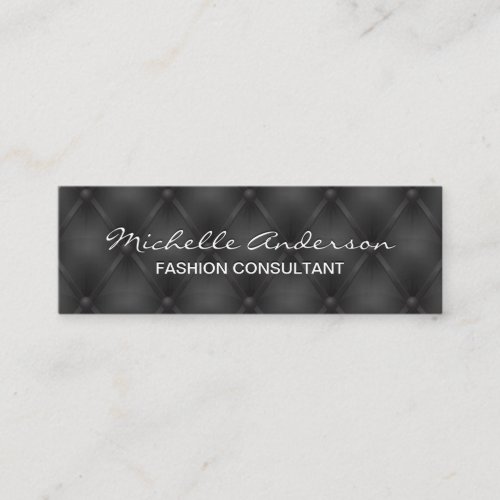 Black Padding  Upholstered Background Mini Business Card