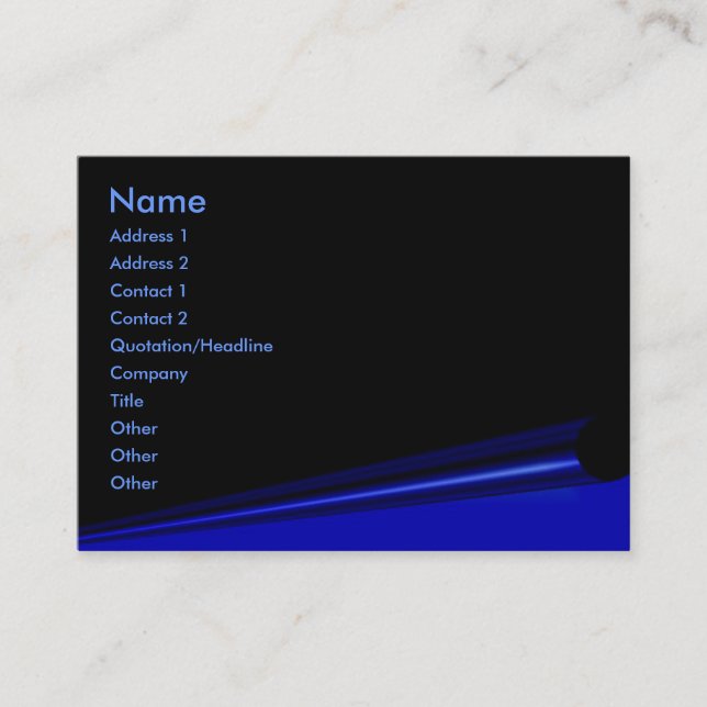 Black Page Curl Profile Card (Front)