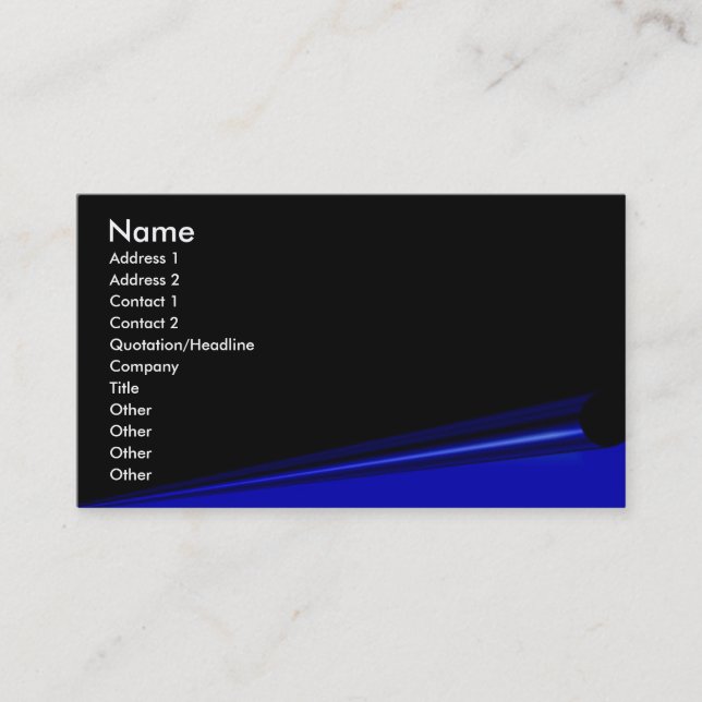Black Page Curl Profile Card (Front)