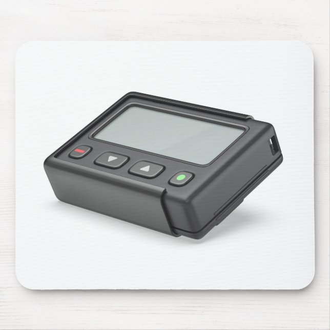 Black pager with blank screen mouse pad (Front)
