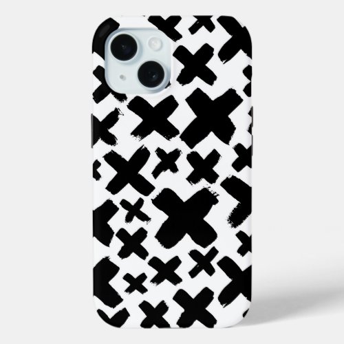 Black Paint Splash Pattern iPhone 15 Case