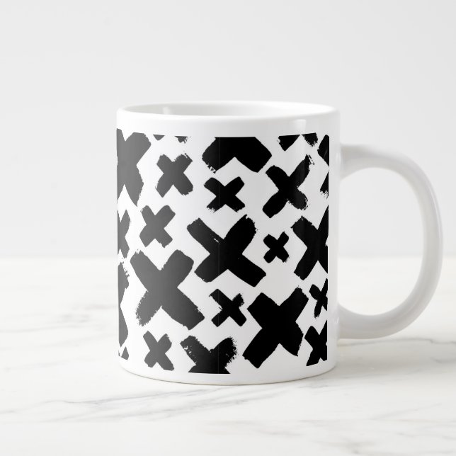 Black Paint Splash Pattern Giant Coffee Mug (Right)