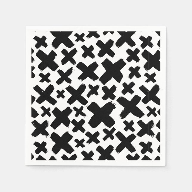 Black Paint Splash Pattern Napkins (Front)