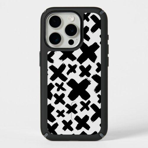 Black Paint Splash Pattern iPhone 15 Pro Case