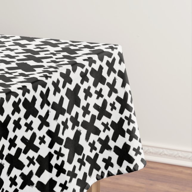 Black Paint Splash Pattern Tablecloth (In Situ)