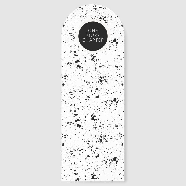 Black Paint Splatter Pattern Bookmarks (Front)