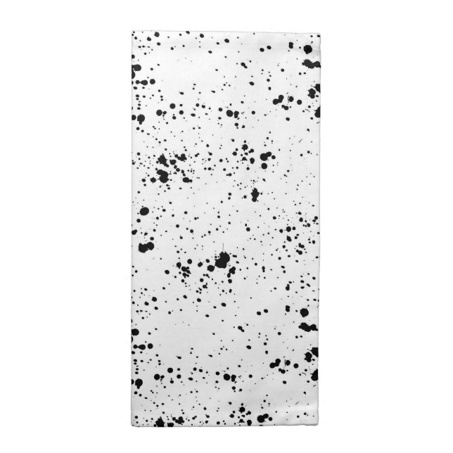 Black Paint Splatter Pattern Cloth Napkin (Half Fold)