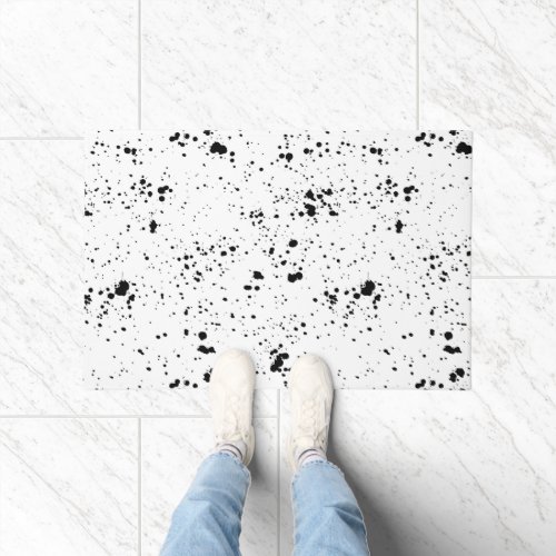 Black Paint Splatter Pattern Doormat