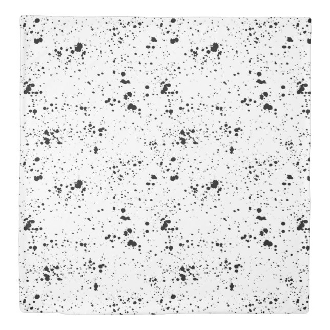 Black Paint Splatter Pattern Duvet Cover (Front)