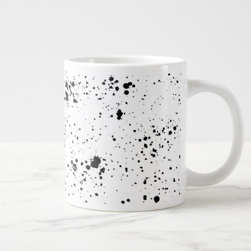 Black Paint Splatter Pattern Giant Coffee Mug