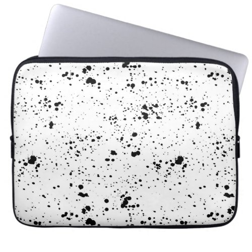 Black Paint Splatter Pattern Laptop Sleeve