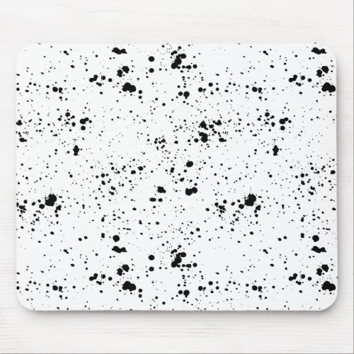 Black Paint Splatter Pattern Mouse Pad