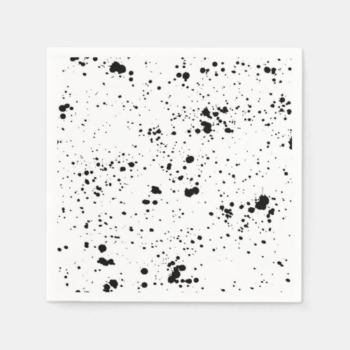 Black Paint Splatter Pattern Napkins