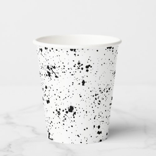 Black Paint Splatter Pattern Paper Cups