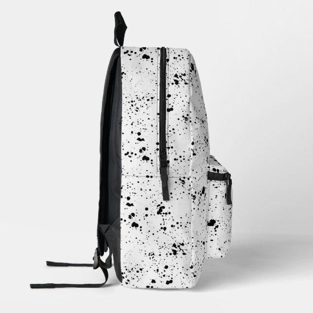 Black Paint Splatter Pattern Printed Backpack | Zazzle display picture 1