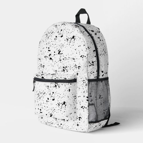 Black Paint Splatter Pattern Printed Backpack