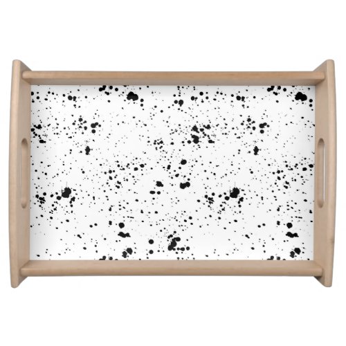 Black Paint Splatter Pattern Serving Tray