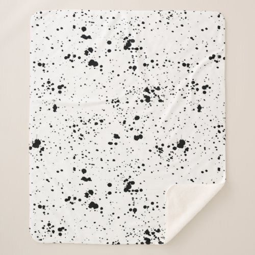 Black Paint Splatter Pattern Sherpa Blanket