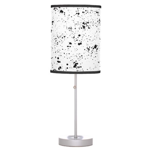 Black Paint Splatter Pattern Table Lamp