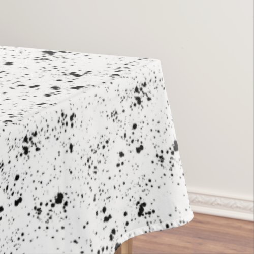 Black Paint Splatter Pattern Tablecloth