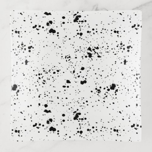 Black Paint Splatter Pattern Trinket Tray