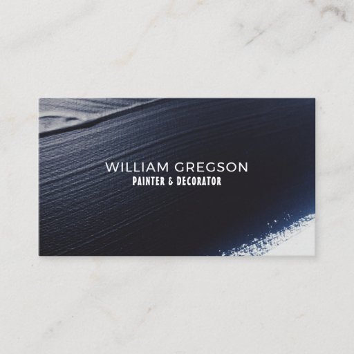 Customizable Black Paint Stroke, Painter &amp; Decorator Business Card