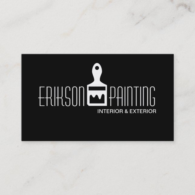 Black Painting Painter Construction Business Card (Front)
