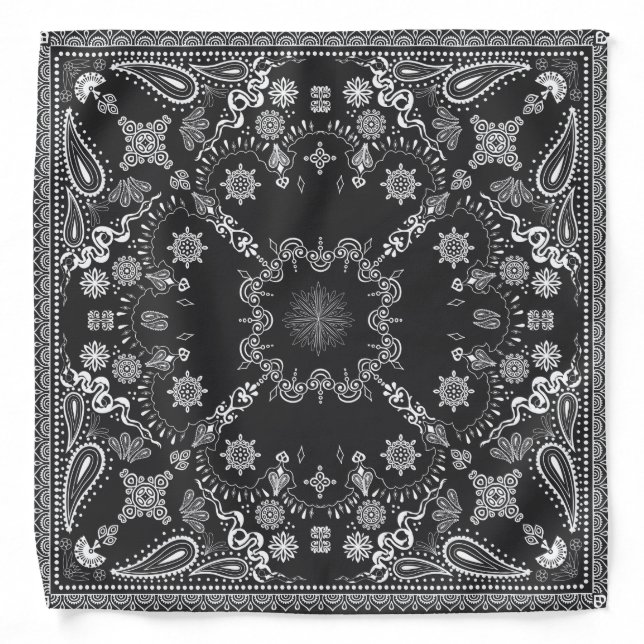 Black Paisley Bandana (Front)