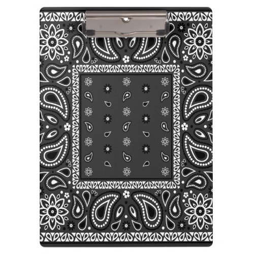 Black Paisley Bandana Birthday Hip Hop Rap Scarf Clipboard