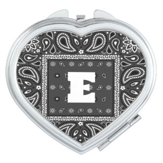 Black Paisley Bandana Birthday Hip Hop Rap Scarf Compact Mirror