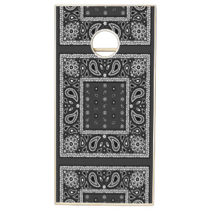 Black Paisley Bandana Birthday Hip Hop Rap Scarf Cornhole Set