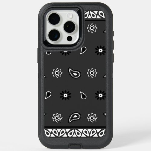 Black Paisley Bandana Birthday Hip Hop Rap Scarf iPhone 15 Pro Max Case